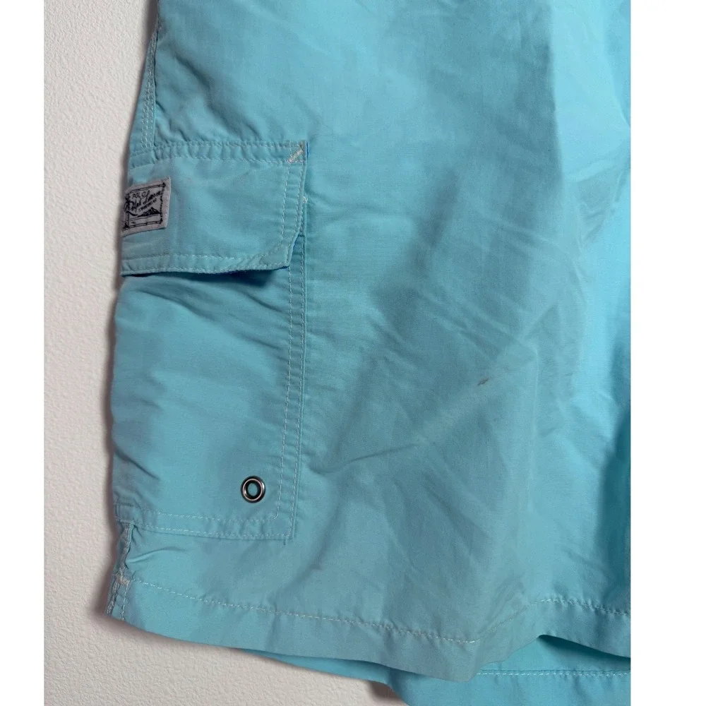 Polo Ralph Lauren Swim Trunks Mens XL Light Blue Cargo Pocket Mesh Lined Shorts
